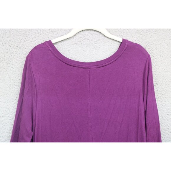 LOGO by Lori Goldstein 3/4 Sleeve Purple Tunic-Pockets-Size 1X - Picture 11 of 11